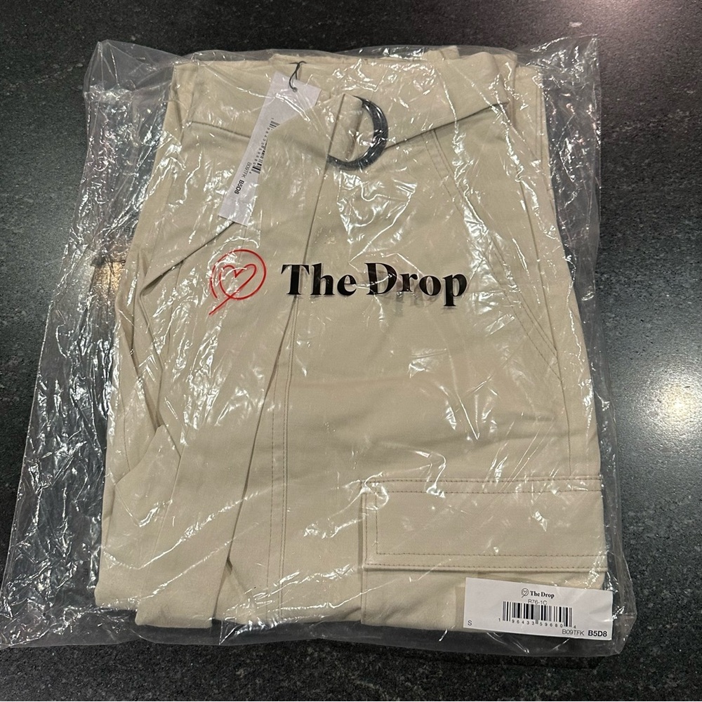 NWT The Drop x KarenBrit Chick Belted Cargo Pant Whisper White Small - Picture 6 of 8
